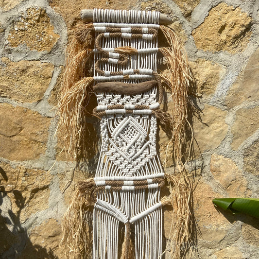 Tapiz 116 - Ritual de raíces – Tapiz Hecho a Mano – Decoración Boho Chic – Arte Textil Moderno – Macraweaving Único macramé